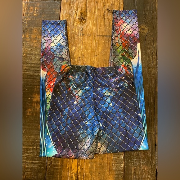 MERMAID Leggings Tights Yoga Pants Halloween Costume Cosplay Women’s Size M - Picture 4 of 4